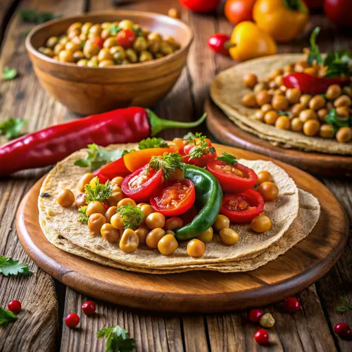 Tacos Veganos de Garbanzos y Verduras Asadas